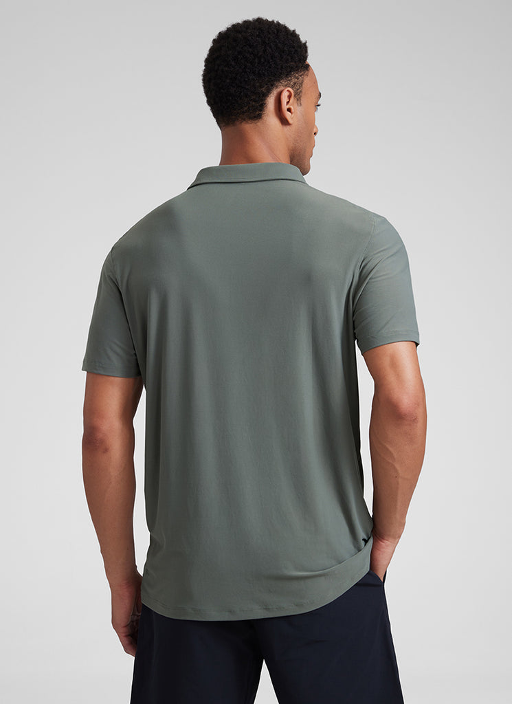 CRZ YOGA Men's Cloudweight Moisture Wicking Polo Short Sleeve White