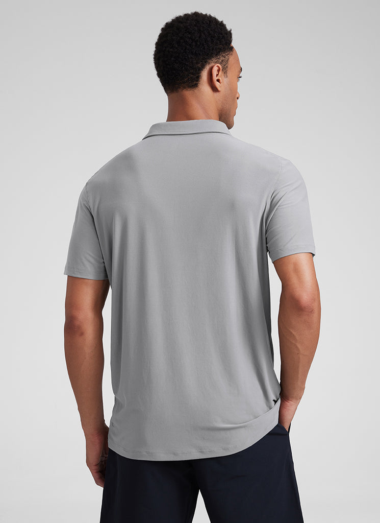 CRZ YOGA Men's Cloudweight Moisture Wicking Polo Short Sleeve True Navy