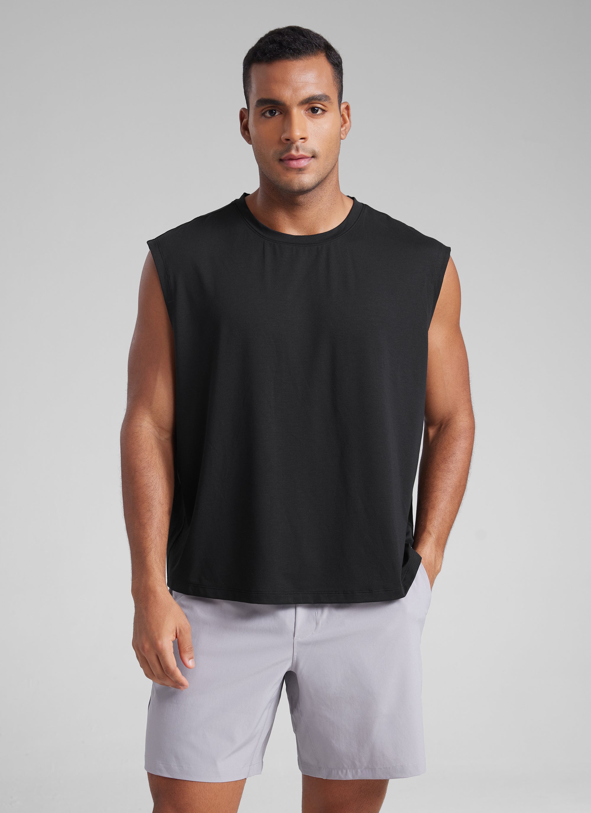 CRZ YOGA Men's Mesh Quick Dry Workout Relaxed Fit Tank Tops