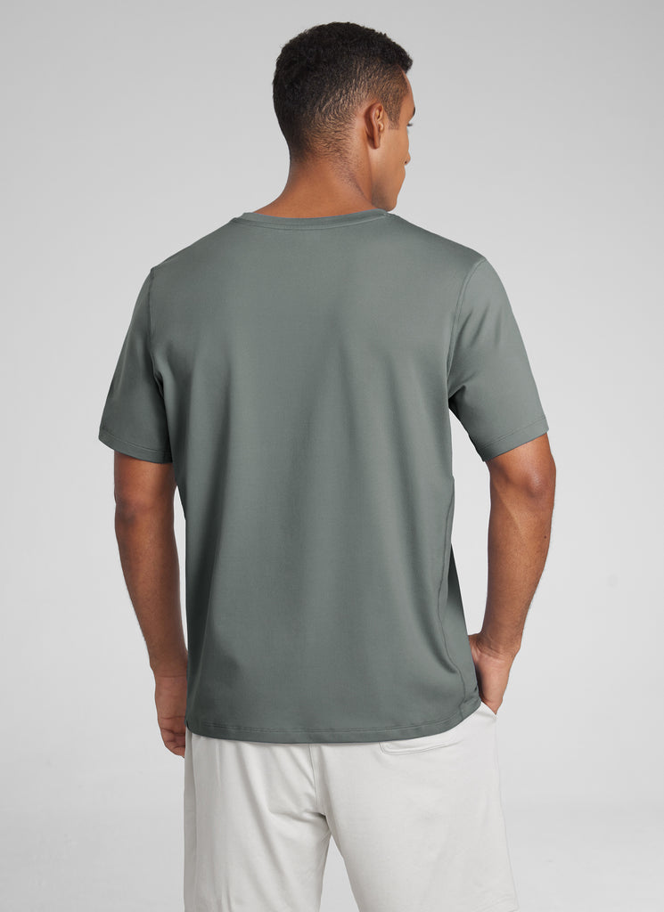 CRZ YOGA Men's Midweight Soft Breathable Casual Athletic Short Sleeve Black