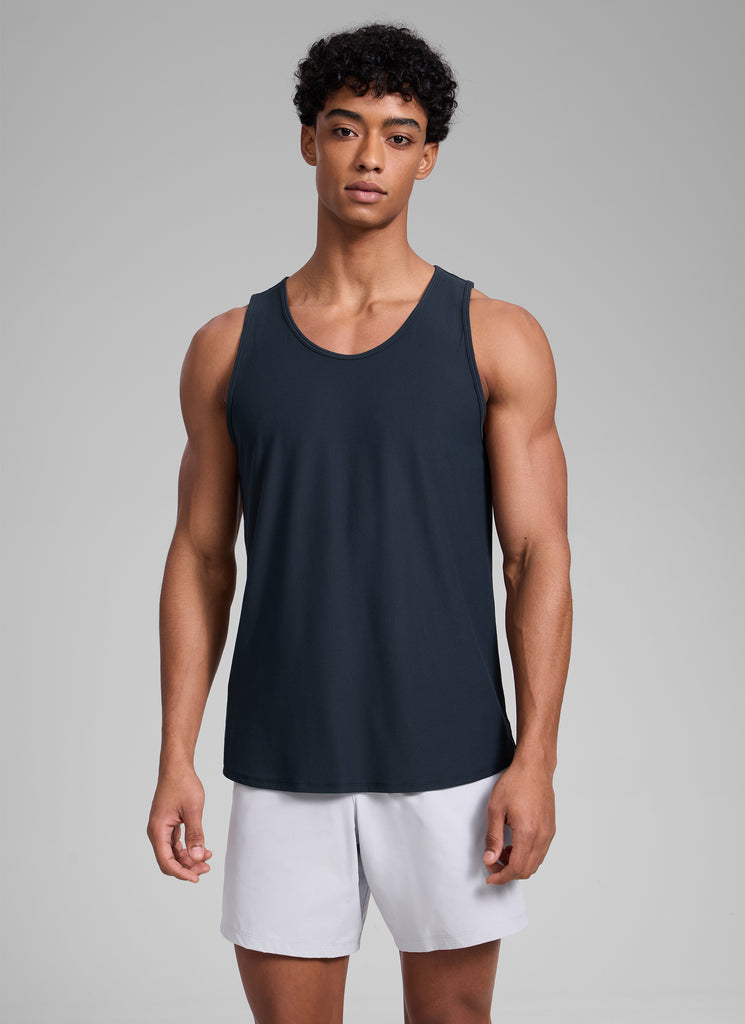 CRZ YOGA Men's Train Classic Fit Quick Dry Sleeveless Tank Black