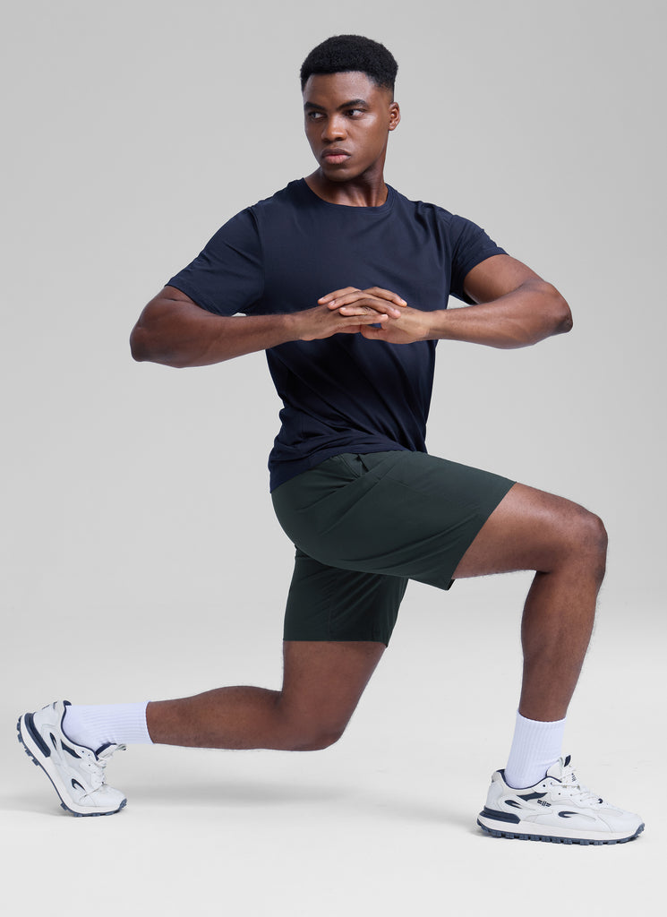 CRZ YOGA Men's Train Relaxed Fit Feathery-Fit Linerless Shorts 9'' Melanite