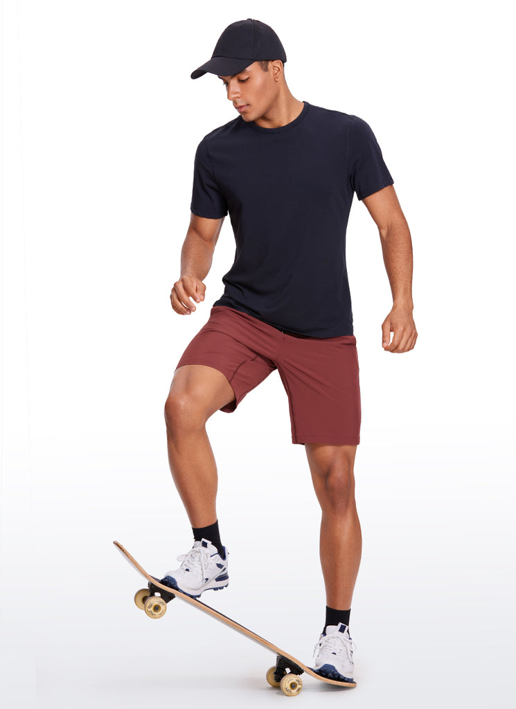 CRZ YOGA Men's Train Relaxed Fit Feathery-Fit Linerless Shorts 9'' Savannah