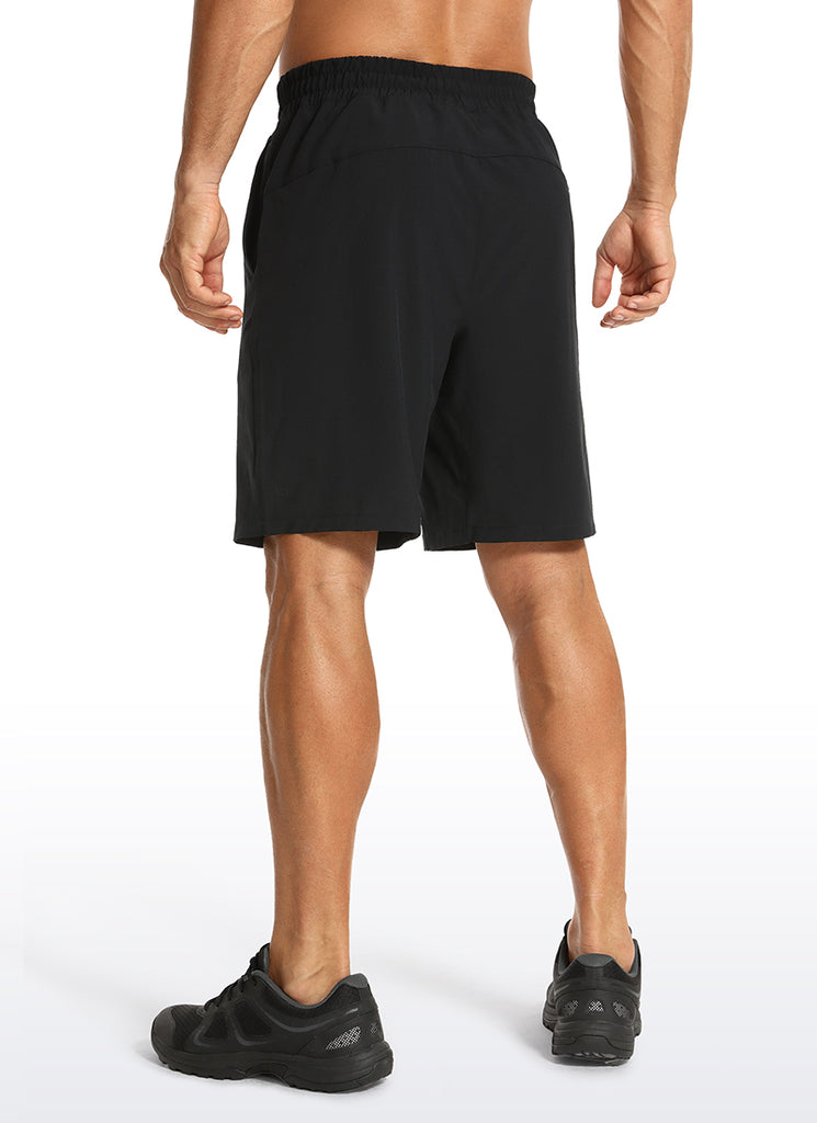 CRZ YOGA Men's Train Run Classic Fit Feathery-Fit Lined Shorts 9'' Black