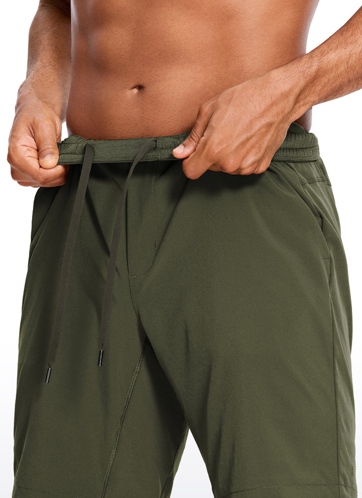 CRZ YOGA Men's Train Run Classic Fit Feathery-Fit Lined Shorts 9'' Dark Olive