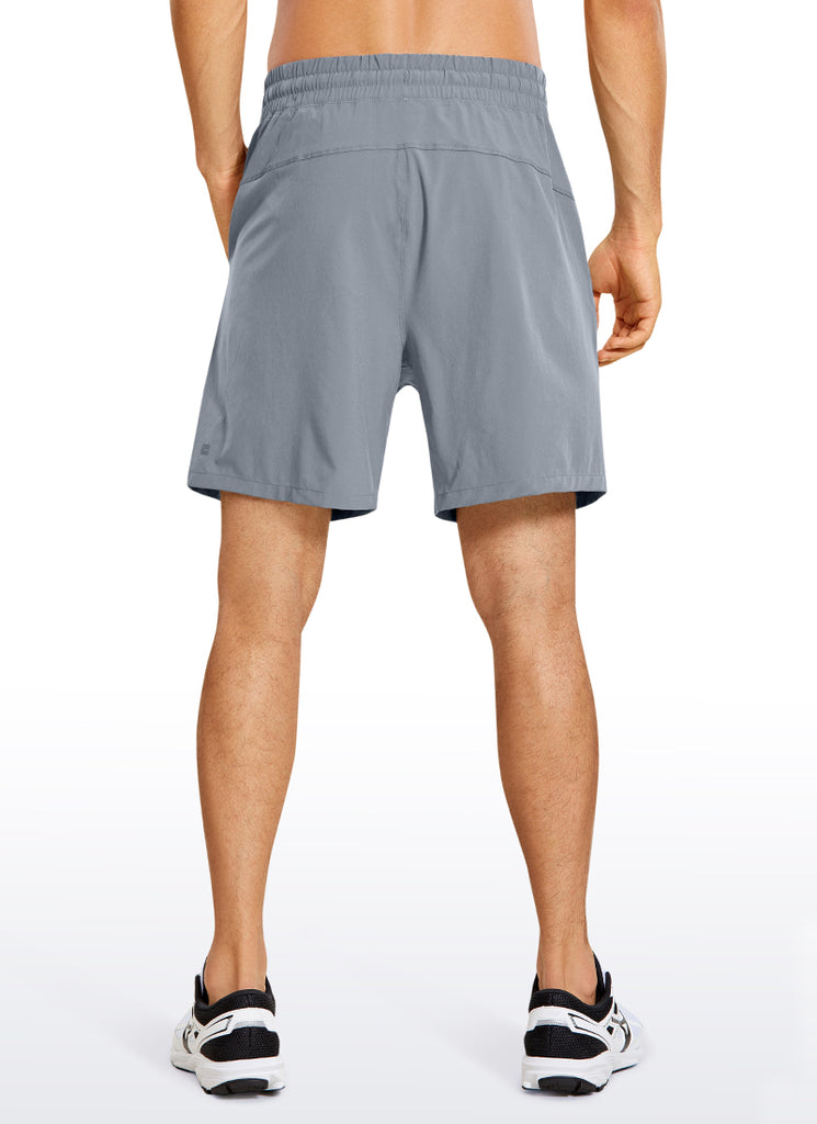 CRZ YOGA Men's Train Classic Fit Feathery-Fit Linerless Shorts 7'' Dark Carbon