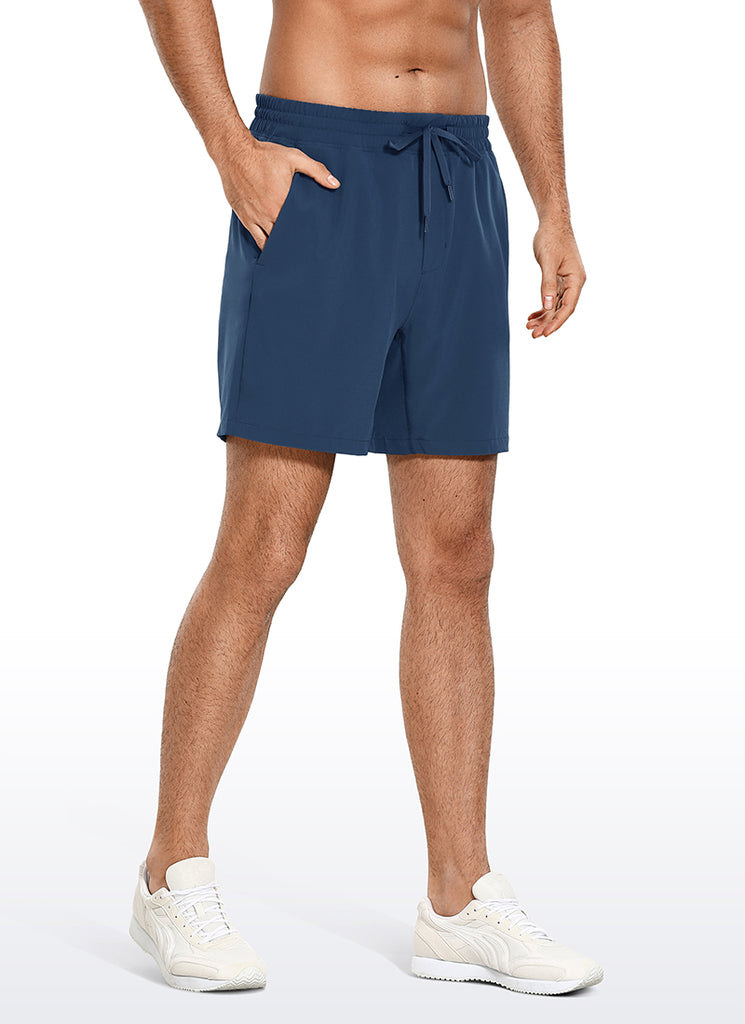 CRZ YOGA Men's Train Run Classic Fit Feathery-Fit Lined Shorts 7'' True Navy