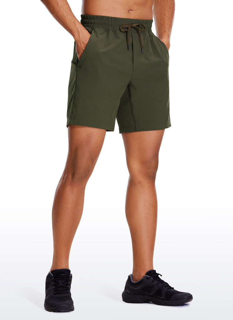 CRZ YOGA Men's Train Run Classic Fit Feathery-Fit Lined Shorts 7'' Lunar Rock