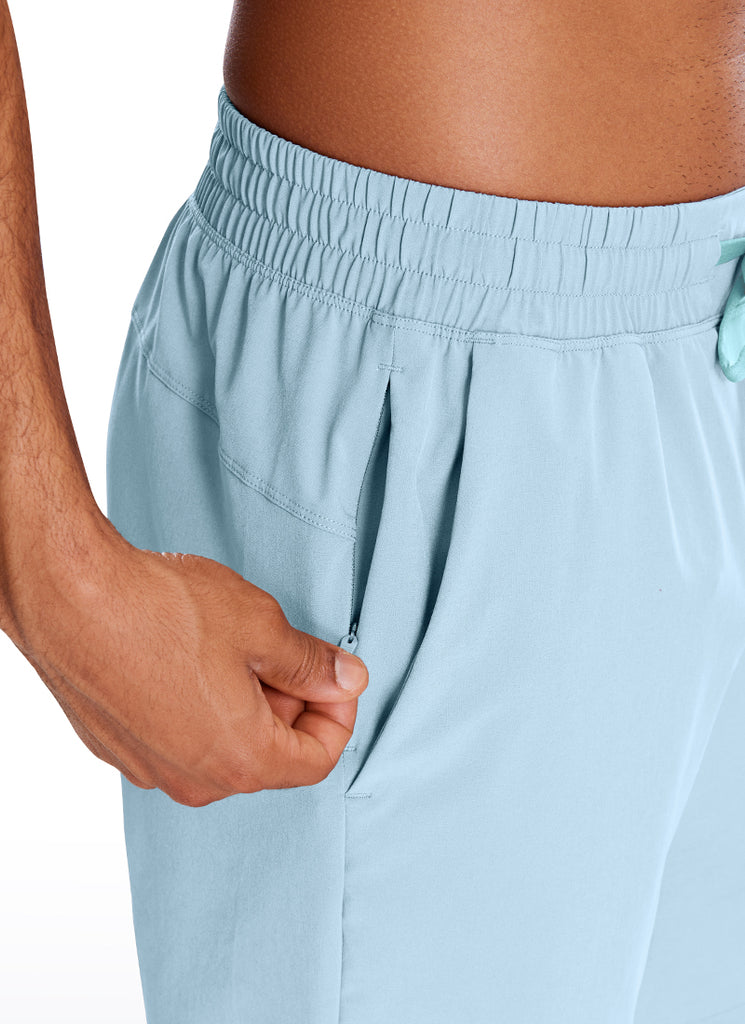 CRZ YOGA Men's Train Run Classic Fit Feathery-Fit Lined Shorts 7'' Light grayish blue