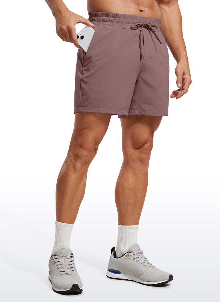 CRZ YOGA Men's Train Feathery-Fit 2 in 1 Shorts 5'' with pockets Mauve