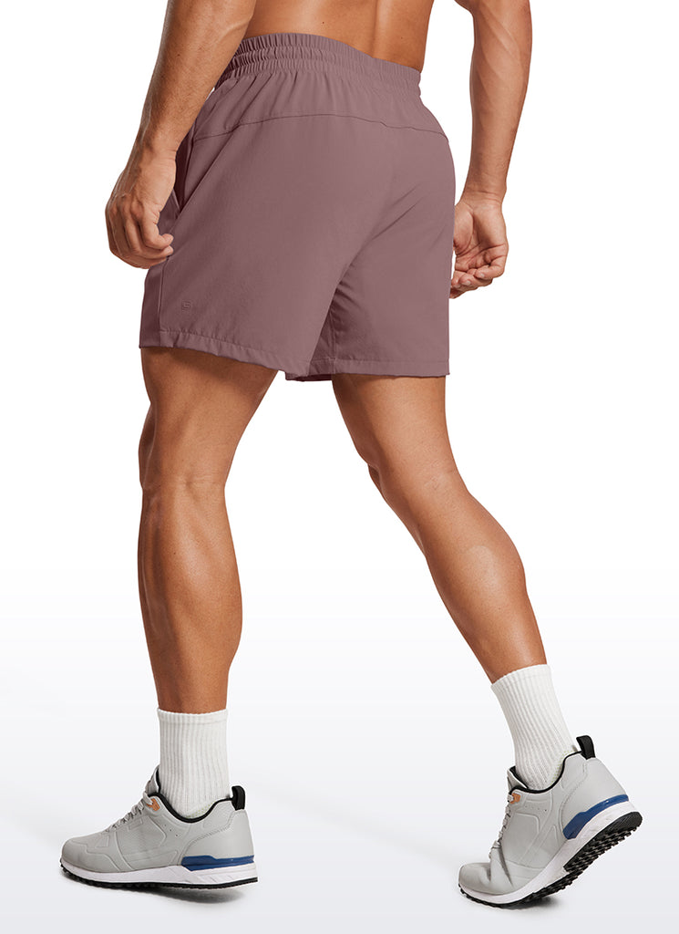 CRZ YOGA Men's Train Feathery-Fit 2 in 1 Shorts 5'' with pockets Mauve