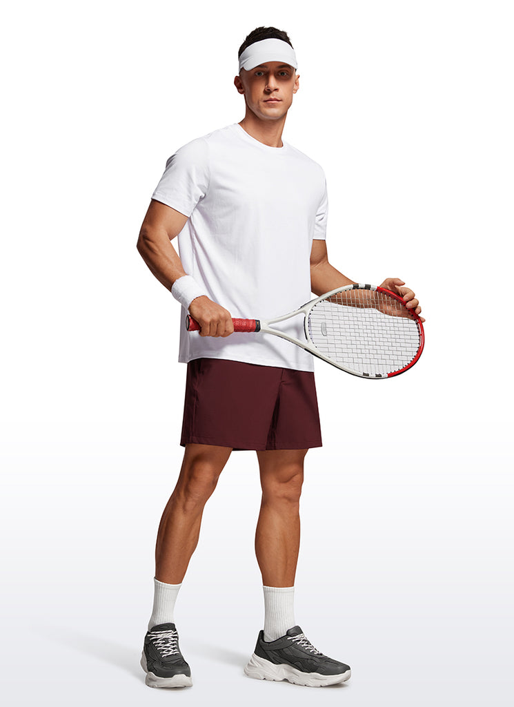 CRZ YOGA Men's Running Feathery-Fit Workout Linerless Shorts 5'' Dark Lavender Purple