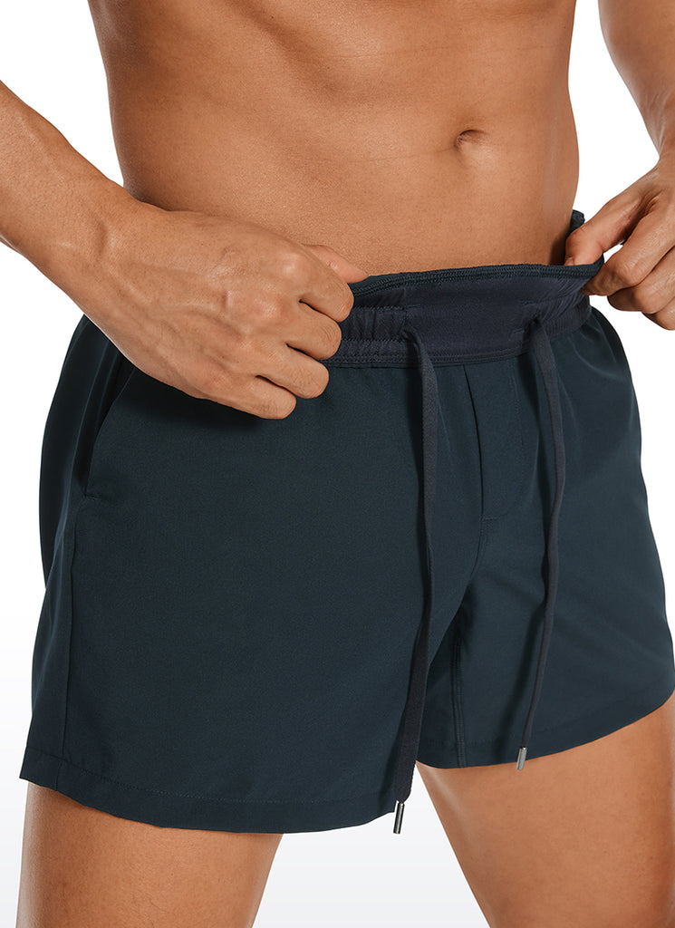 CRZ YOGA Men's Running Feathery-Fit Workout Linerless Shorts 5'' True Navy