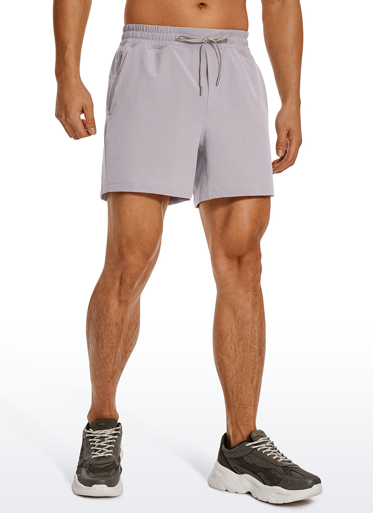 CRZ YOGA Men's Running Feathery-Fit Workout Linerless Shorts 5'' Dark Chrome
