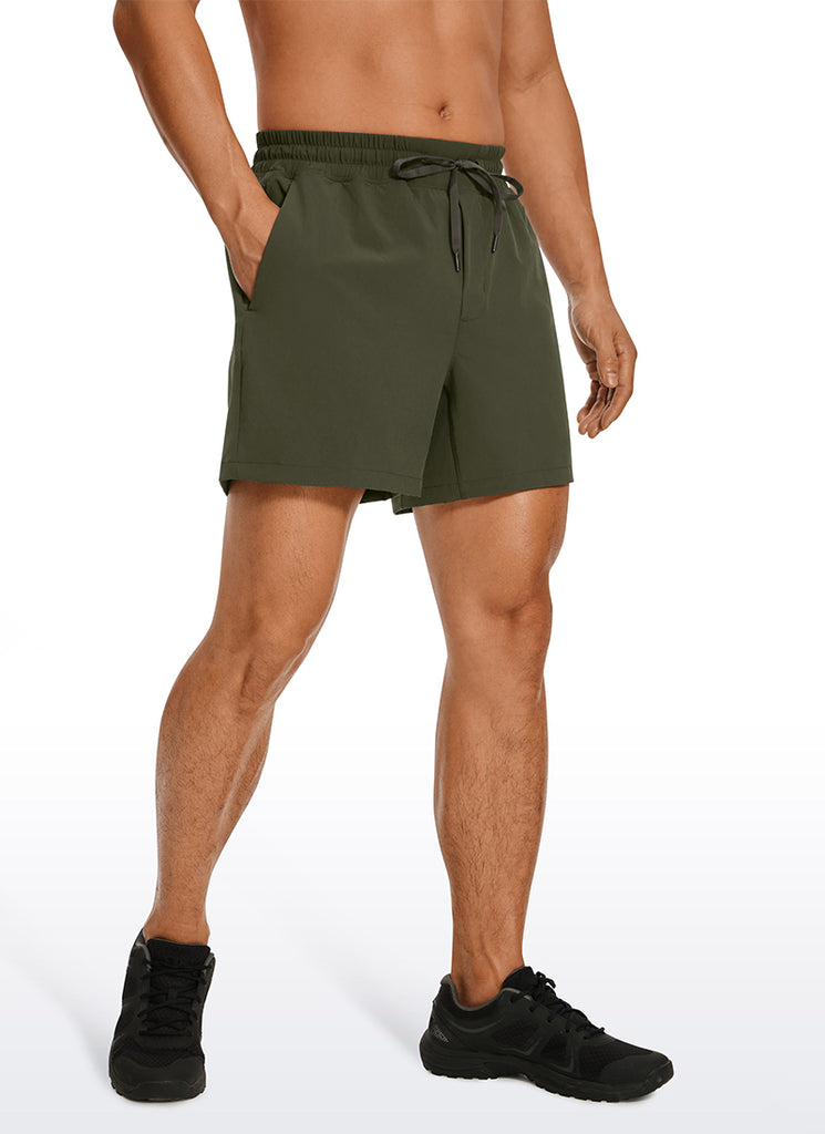 CRZ YOGA Men's Running Feathery-Fit Workout Linerless Shorts 5'' Dark Olive
