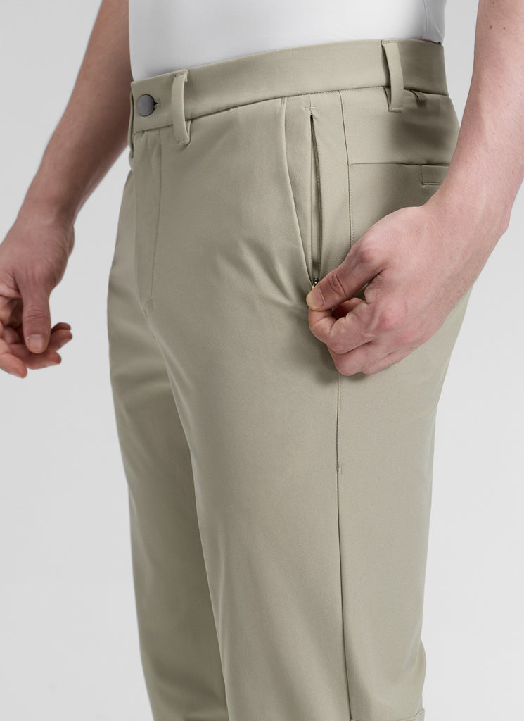 CRZ YOGA Mens Work Classic Fit All-Day Comfort Golf Pants Pockets 30'' Khaki Sand