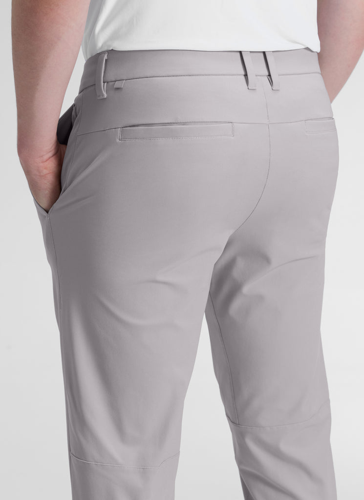 CRZ YOGA Mens Work Classic Fit All-Day Comfort Golf Pants Pockets 30'' Gull Gray