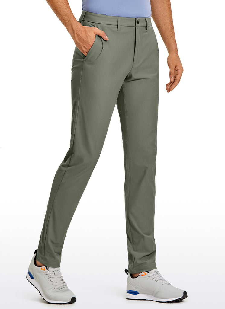 CRZ YOGA Mens Work Classic Fit All-Day Comfort Golf Pants Pockets 30'' Raw Linen