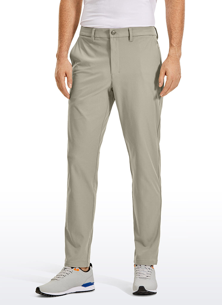 CRZ YOGA Mens Work Classic Fit All-Day Comfort Golf Pants Pockets 34'' Khaki Sand