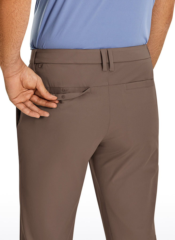 CRZ YOGA Mens Work Classic Fit All-Day Comfort Golf Pants Pockets 34'' Khaki Sand