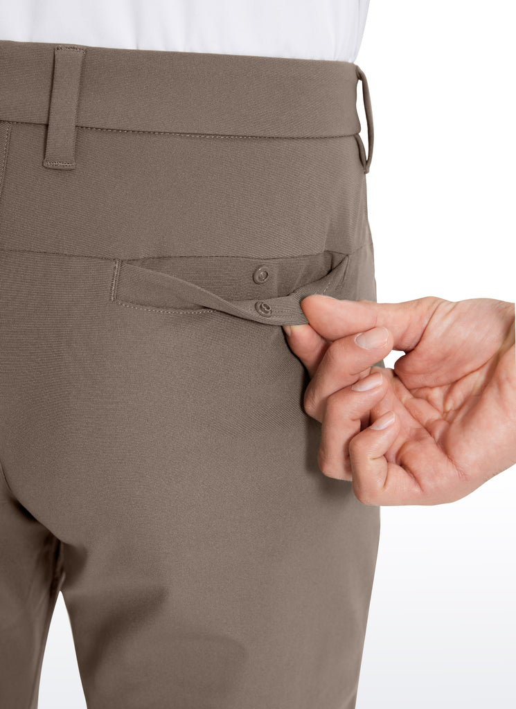 CRZ YOGA Mens Work Classic Fit All-Day Comfort Golf Pants Pockets 32'' Dark Chrome