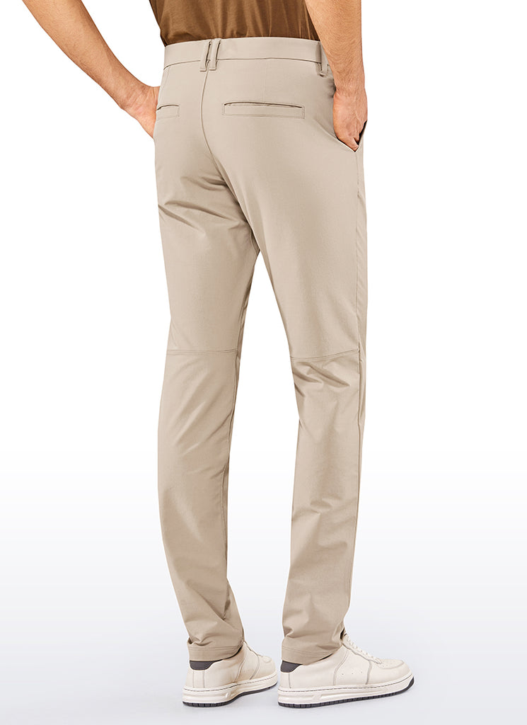 CRZ YOGA Mens Work Classic Fit All-Day Comfort Golf Pants Pockets 34'' Gull Gray