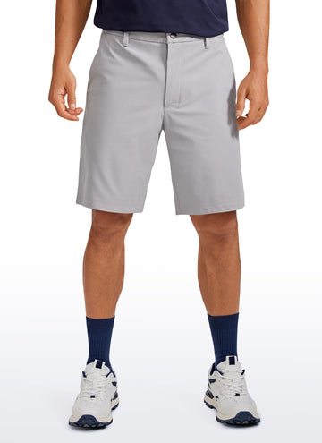 CRZ YOGA Men's Work Classic Fit All-Day Comfort Golf Shorts Pocket 9'' Gull Gray