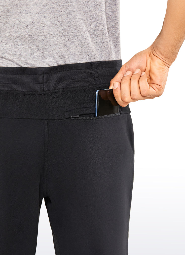 CRZ YOGA Men's Train Relaxed Fit Cotton Fleece Lined Joggers 29'' Black