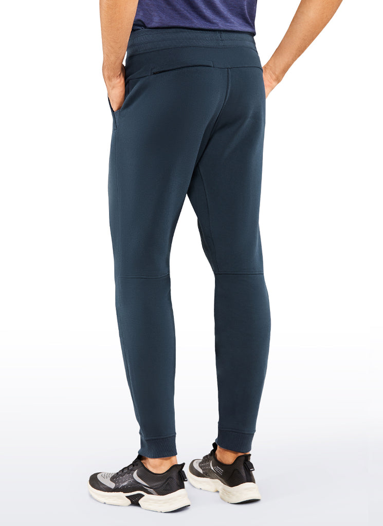 CRZ YOGA Men's Train Relaxed Fit Cotton Fleece Lined Joggers 29'' Black