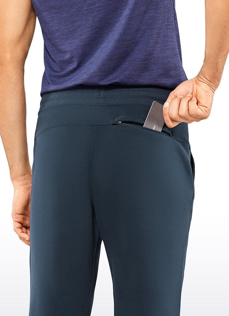 CRZ YOGA Men's Train Relaxed Fit Cotton Fleece Lined Joggers 29'' Black