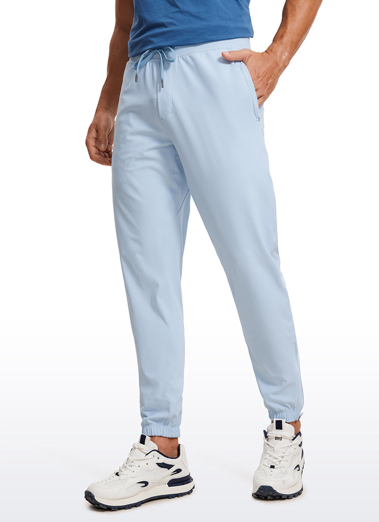 CRZ YOGA Men's Run Slim Fit On the Travel Joggers 30''- Ankle Zipper Dark Red 2