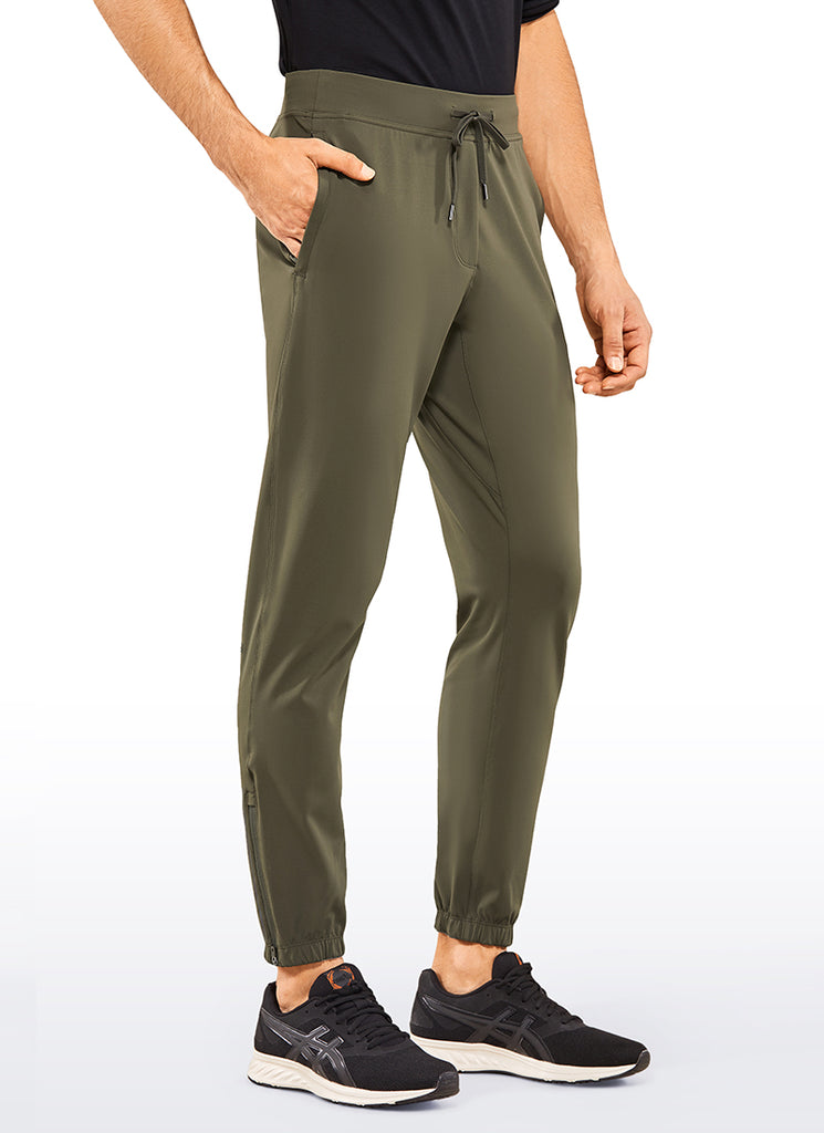 CRZ YOGA Men's Run Slim Fit On the Travel Joggers 30''- Ankle Zipper True Navy