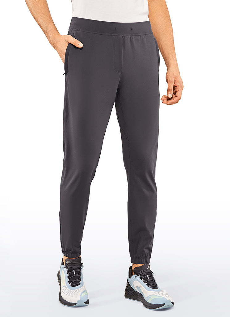 CRZ YOGA Men's Run Slim Fit On the Travel Joggers 30''- Ankle Zipper Ink Gray