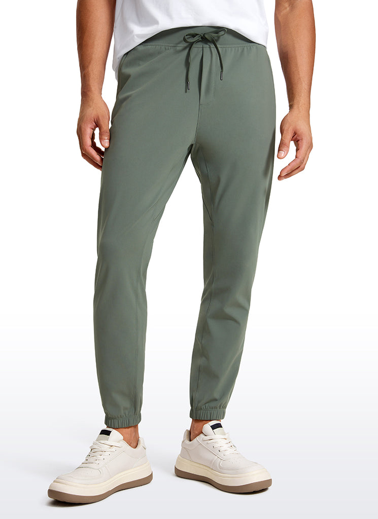 CRZ YOGA Men's Run Slim Fit On the Travel Joggers 28''- Ankle Zipper Grey Sage