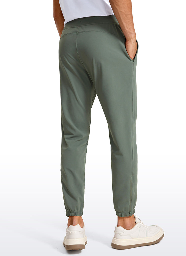 CRZ YOGA Men's Run Slim Fit On the Travel Joggers 28''- Ankle Zipper Grey Sage