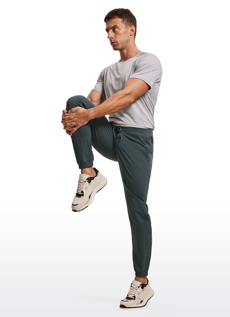 CRZ YOGA Men's Run Slim Fit On the Travel Joggers 32''- Ankle Zipper Grey Sage