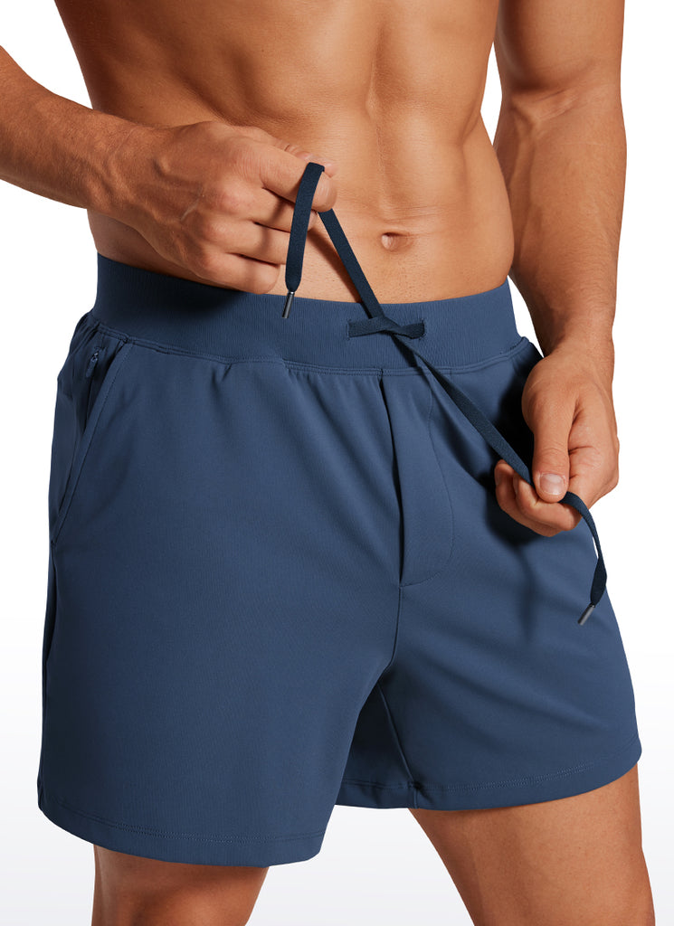 CRZ YOGA Men's Train Relaxed Fit On the Travel Linerless Shorts 5'' Electric Blue