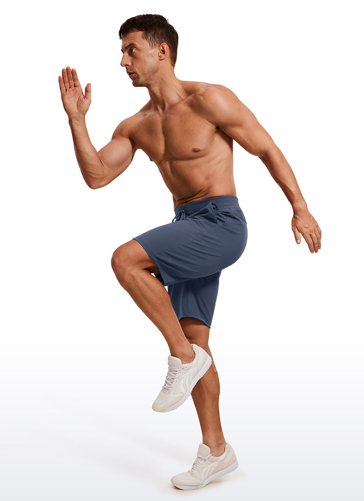 CRZ YOGA Men's Train Relaxed Fit On the Travel Linerless Shorts 9'' Gull Gray