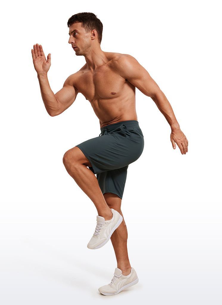 CRZ YOGA Men's Train Relaxed Fit On the Travel Linerless Shorts 9'' Electric Blue