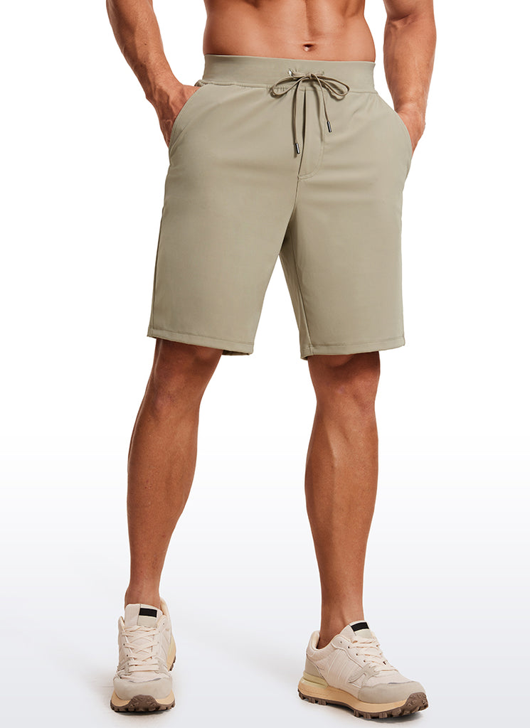 CRZ YOGA Men's Train Relaxed Fit On the Travel Linerless Shorts 9'' Melanite