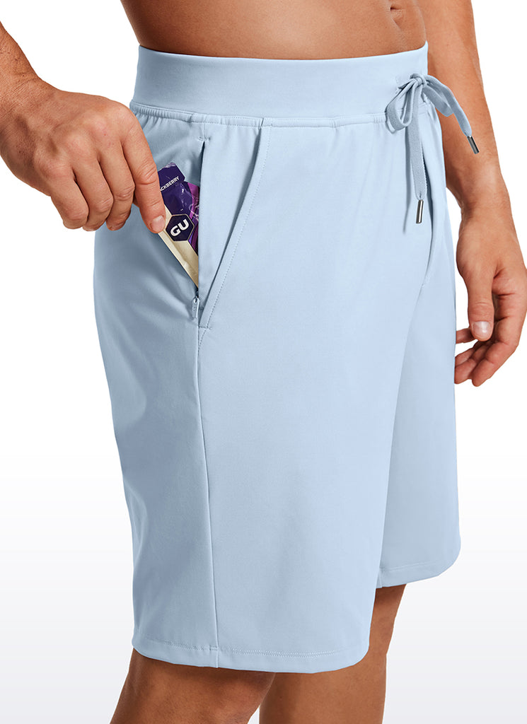CRZ YOGA Men's Train Relaxed Fit On the Travel Linerless Shorts 9'' Khali Barley