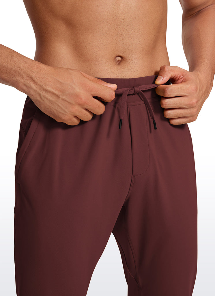 CRZ YOGA Men's Train Relaxed Fit On the Travel Pants 30'' Dark Red 2