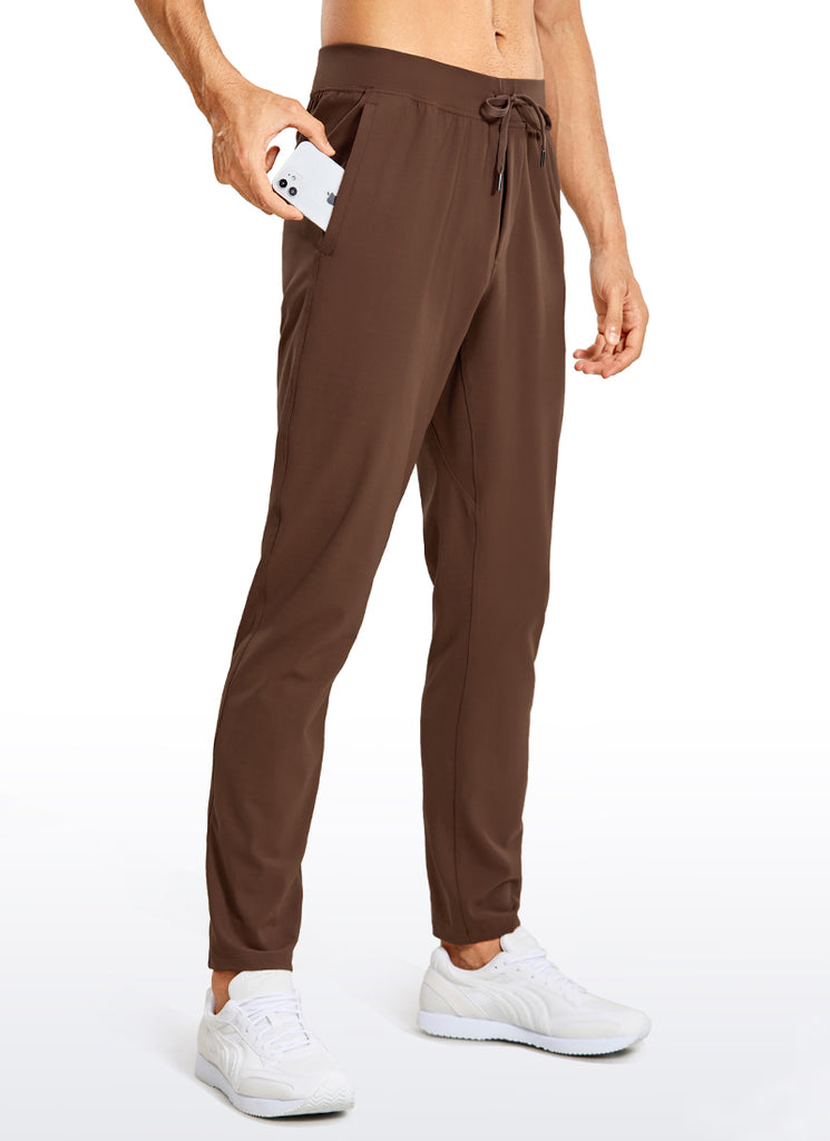 CRZ YOGA Men's Train Relaxed Fit On the Travel Pants 30'' Dark Brown