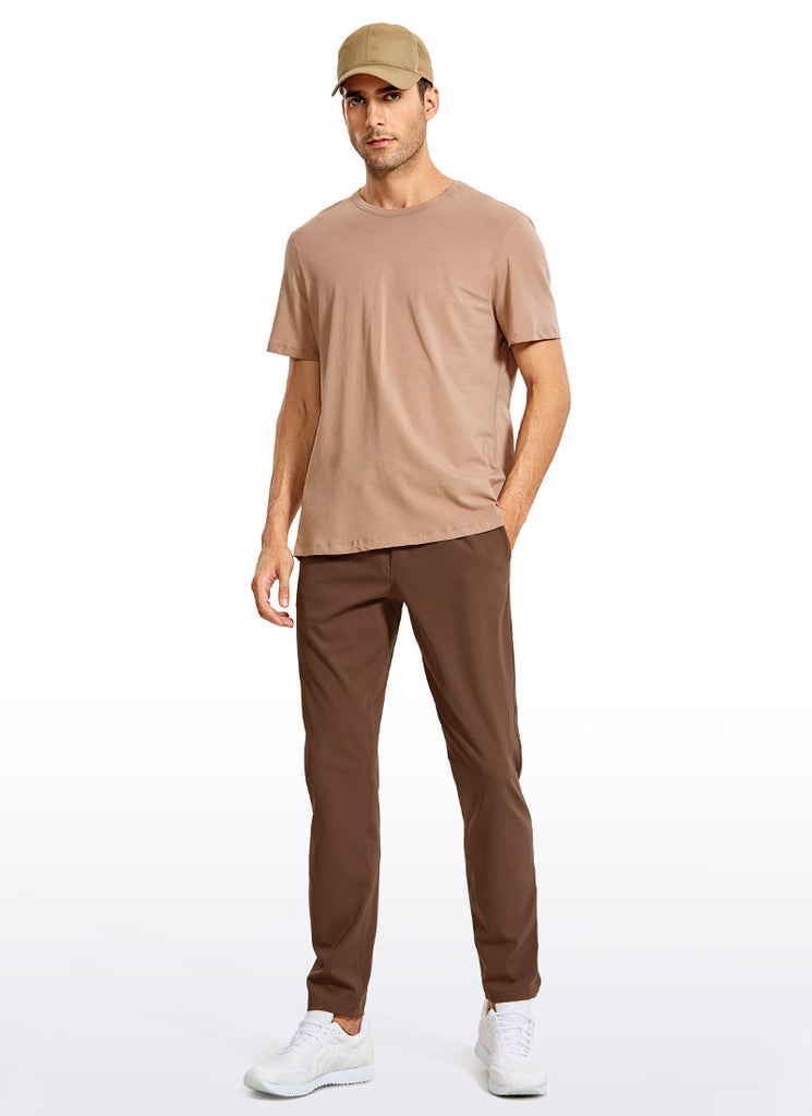 CRZ YOGA Men's Train Relaxed Fit On the Travel Pants 30'' Dark Brown