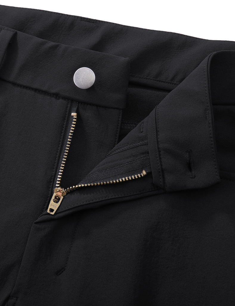 CRZ YOGA Mens Work Slim Fit All-Day Comfort Golf Pants 5 Pockets 34'' Black