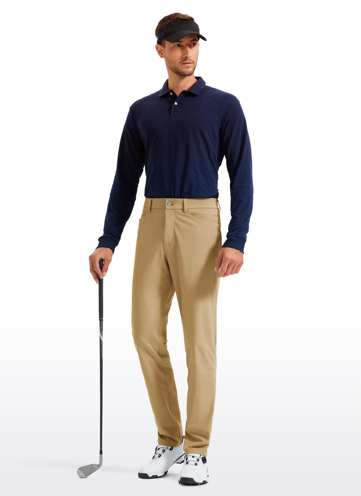 CRZ YOGA Mens Work Slim Fit All-Day Comfort Golf Pants 5 Pockets 32'' True Navy
