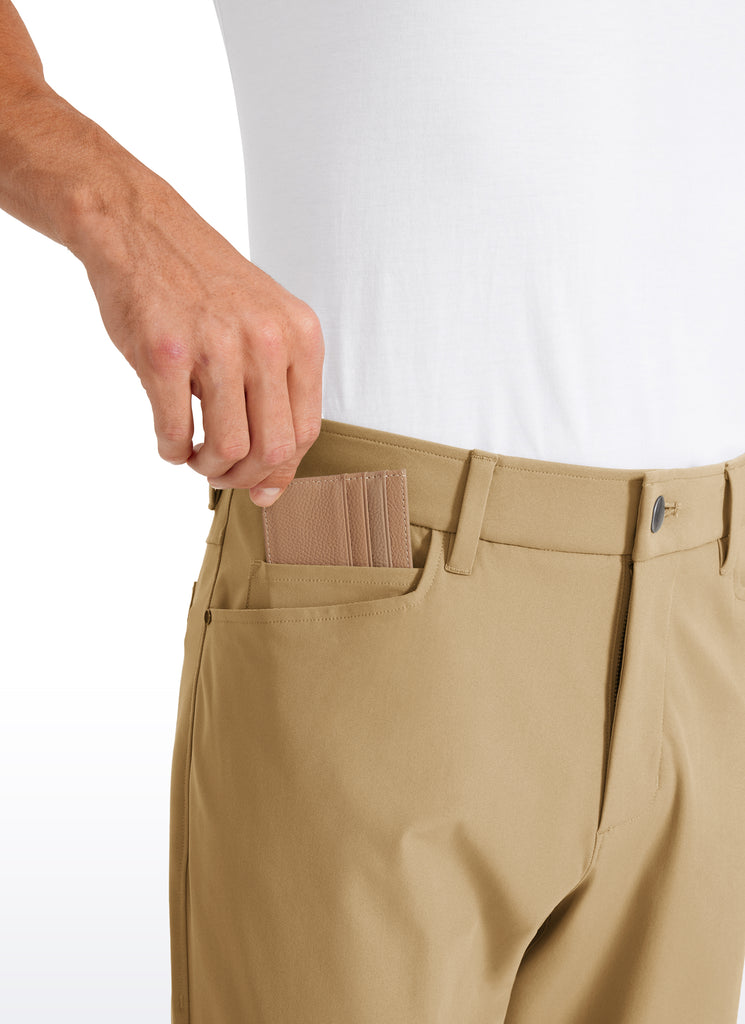 CRZ YOGA Mens Work Slim Fit All-Day Comfort Golf Pants 5 Pockets 32'' True Navy