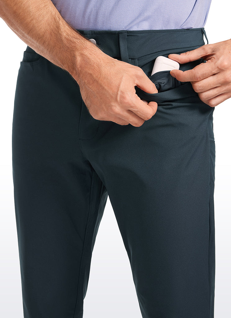 CRZ YOGA Mens Work Slim Fit All-Day Comfort Golf Pants 5 Pockets 32'' Gull Gray