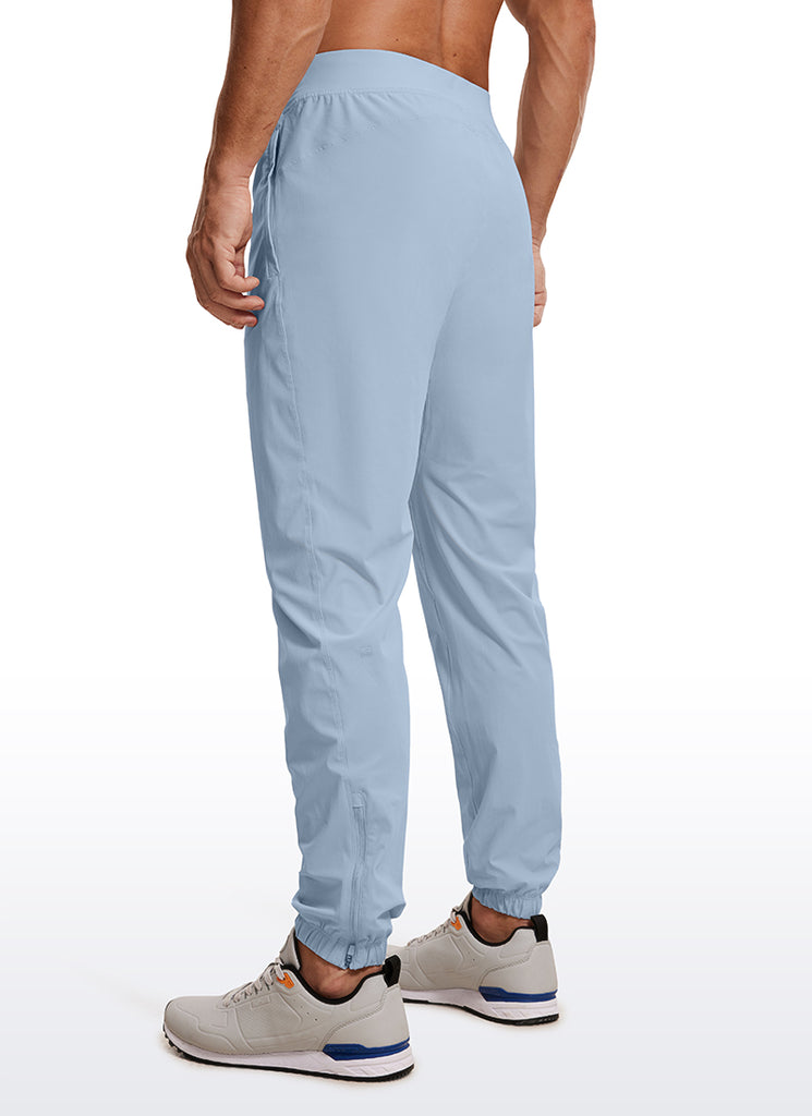 CRZ YOGA Men's Running Slim Fit Lightweight Joggers 29"-Zipper Pockets Grey Sage