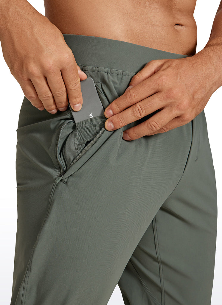 CRZ YOGA Men's Running Slim Fit Lightweight Joggers 29"-Zipper Pockets True Navy